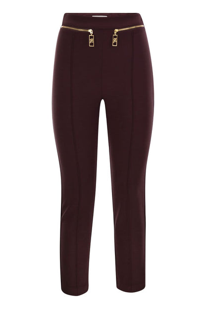 Straight crepe trousers with zip