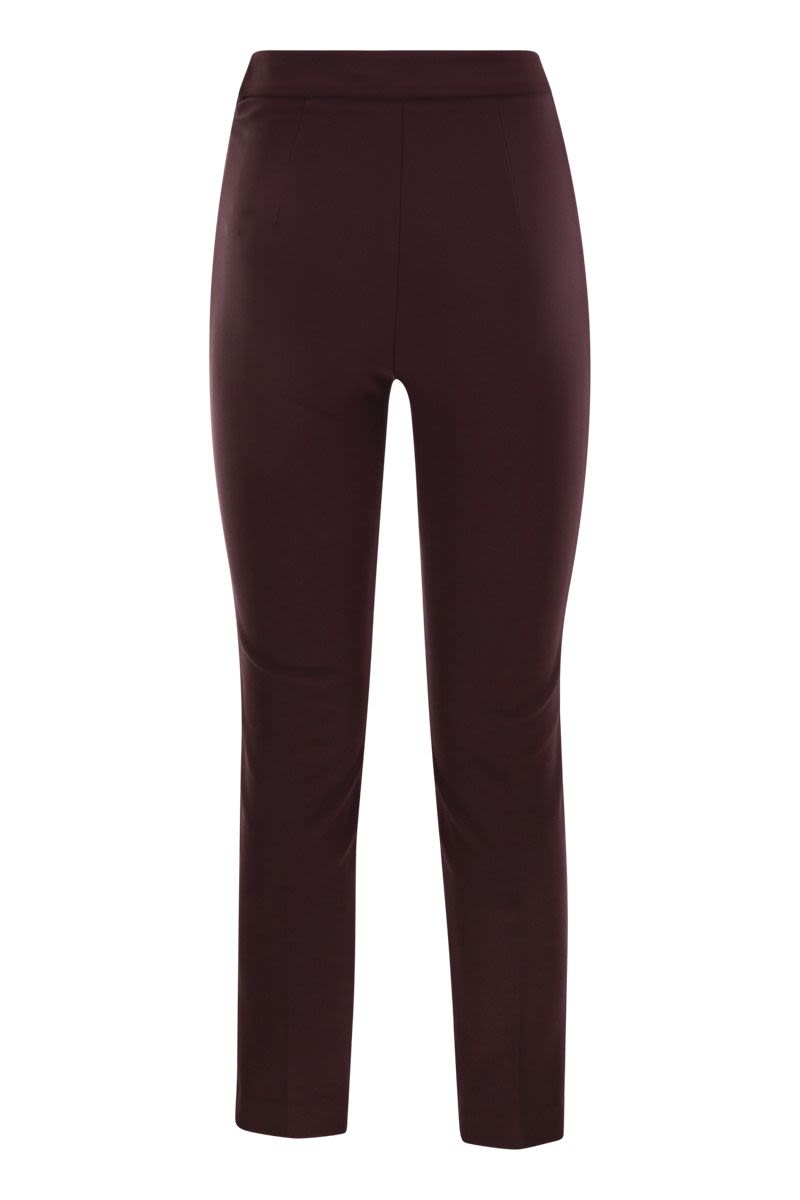 Straight crepe trousers with zip