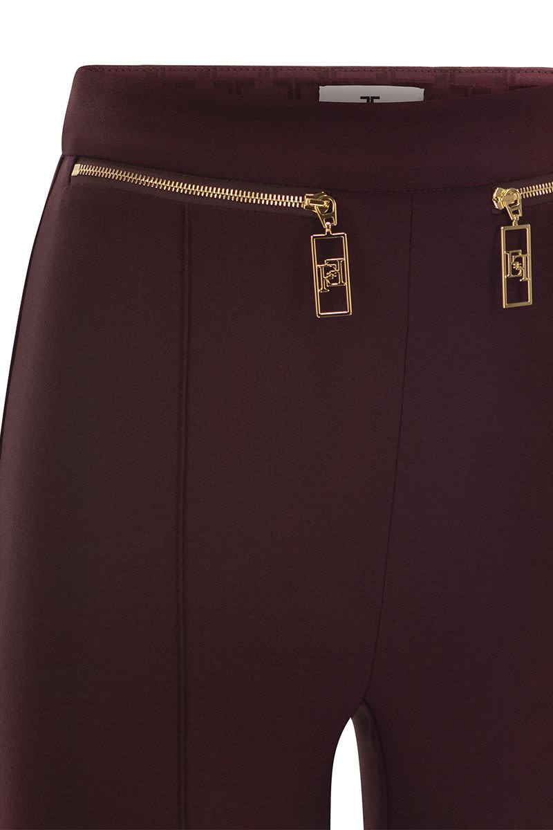 Straight crepe trousers with zip