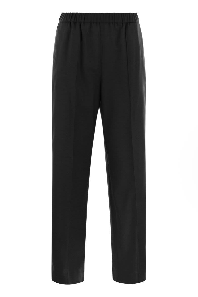 Wool jogging trousers with shining detail