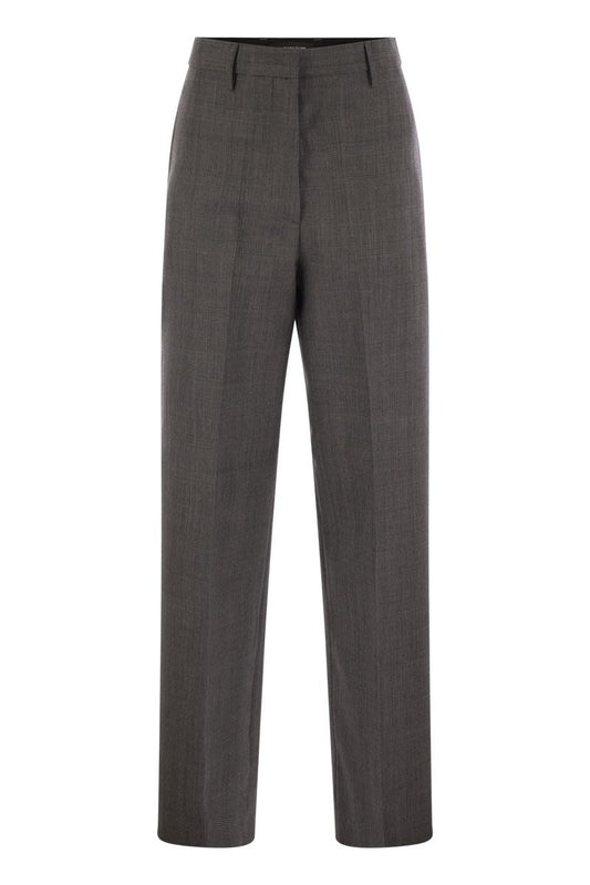 Prince of Wales wool and silk trousers