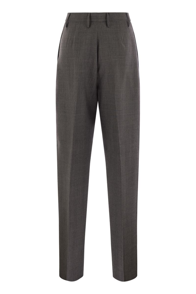 Prince of Wales wool and silk trousers