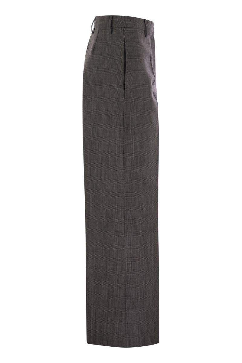 Prince of Wales wool and silk trousers