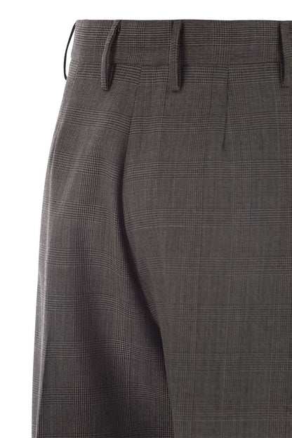 Prince of Wales wool and silk trousers