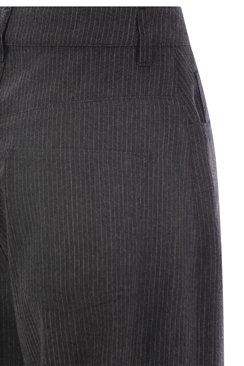 5-pocket virgin wool pinstripe trousers