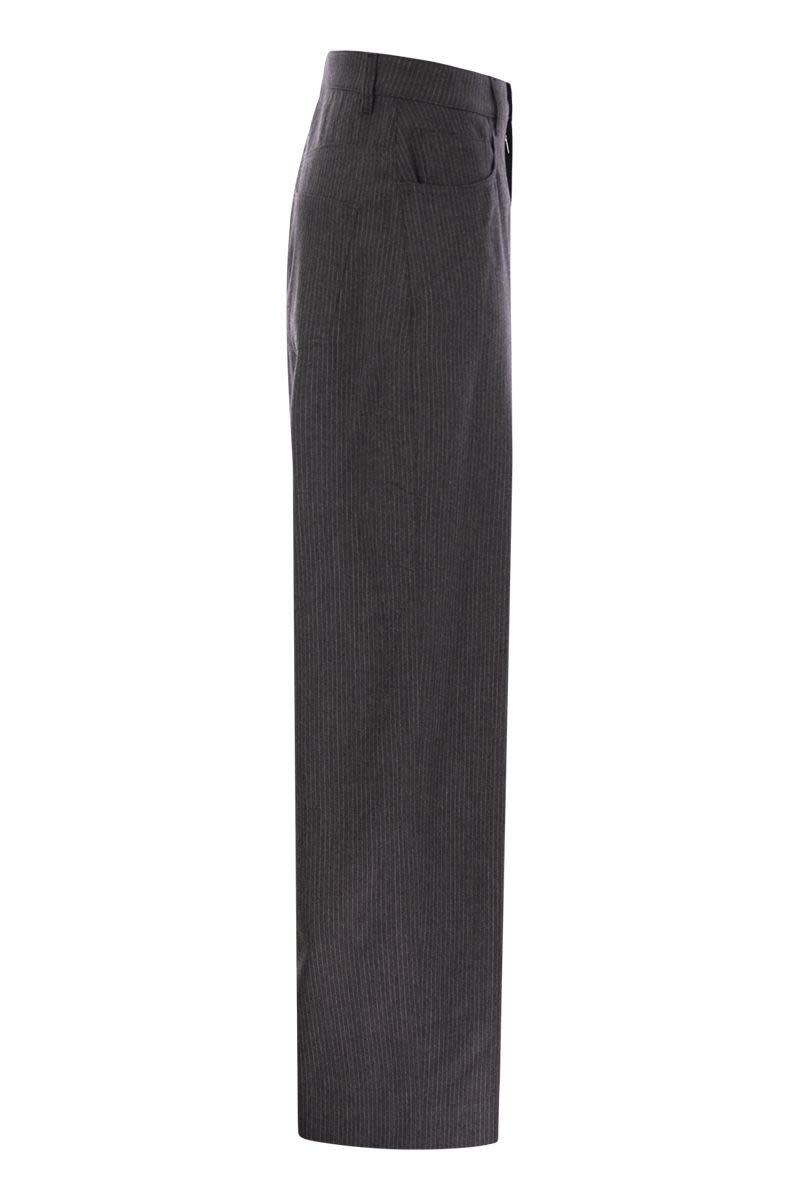 5-pocket virgin wool pinstripe trousers