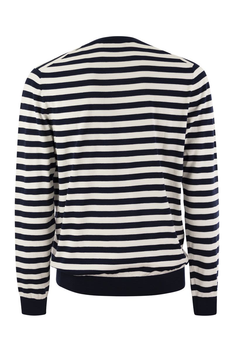 Striped cotton crew-neck jumper