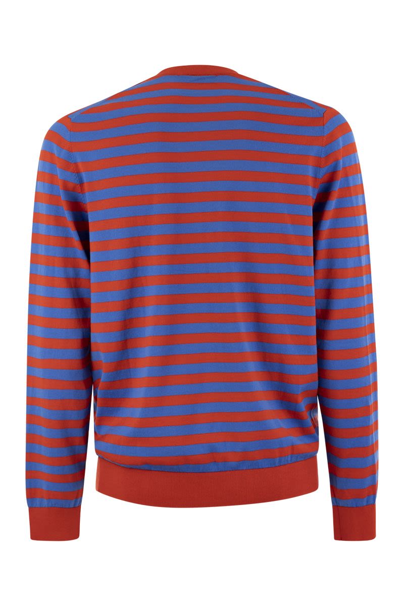 Striped cotton crew-neck jumper