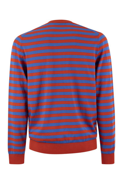 Striped cotton crew-neck jumper