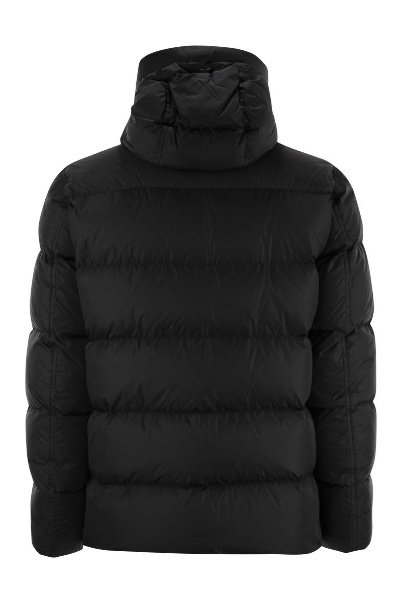 Hooded down jacket