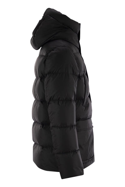 Hooded down jacket