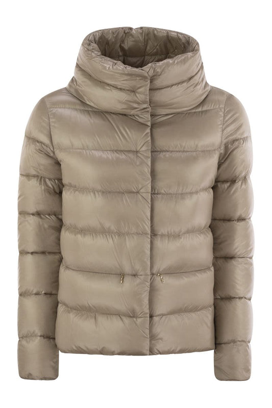 Down jacket with ring collar