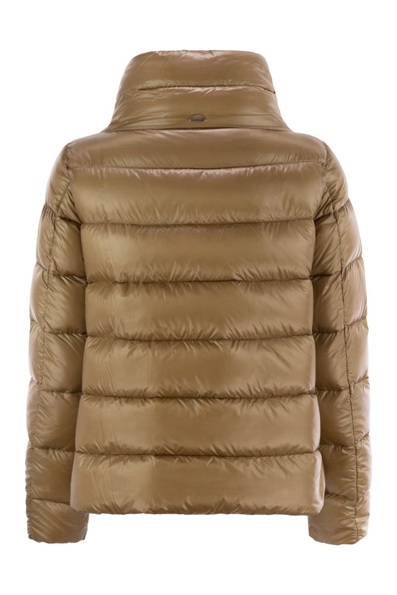 Down jacket with ring collar