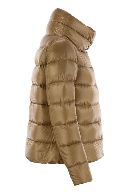 Down jacket with ring collar