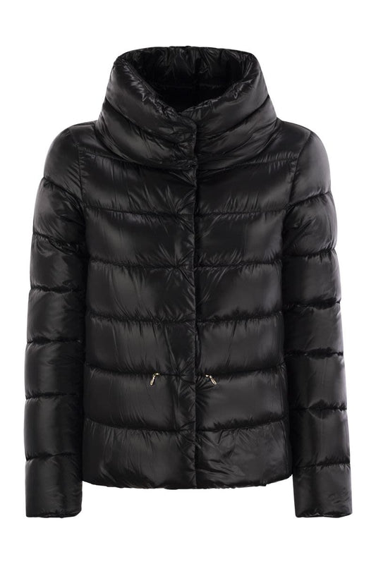 Down jacket with ring collar