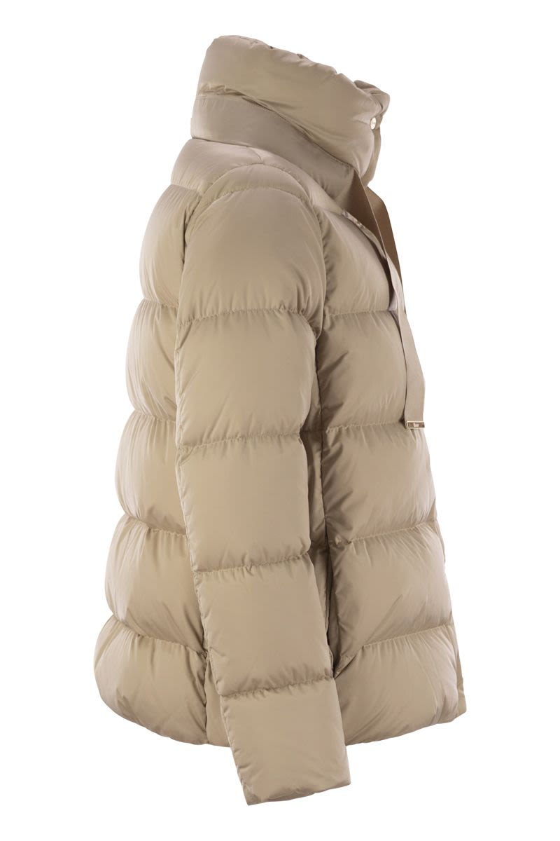 Down jacket with ring collar