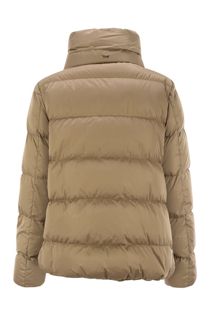 Down jacket with ring collar