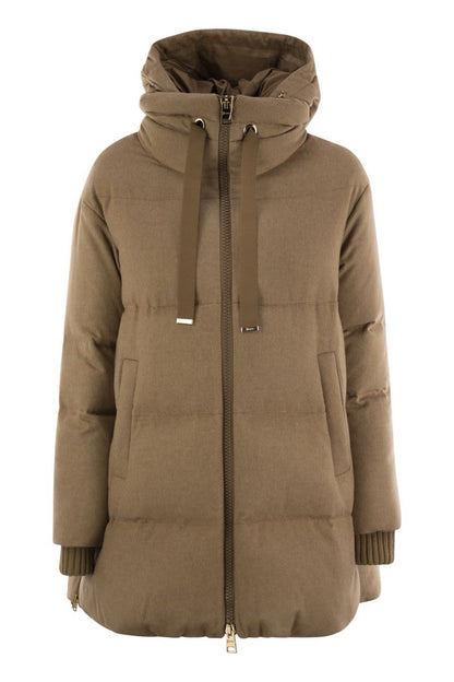 Silk and cashmere down jacket