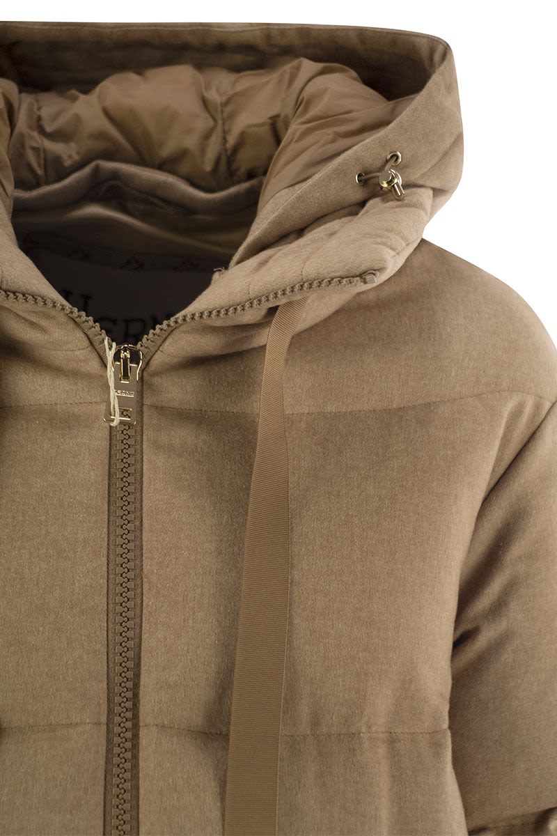 Silk and cashmere down jacket