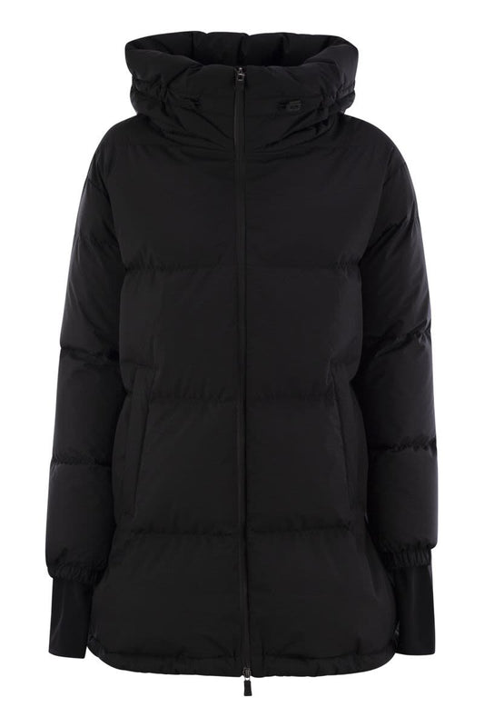 Medium down jacket with hood