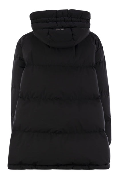 Medium down jacket with hood