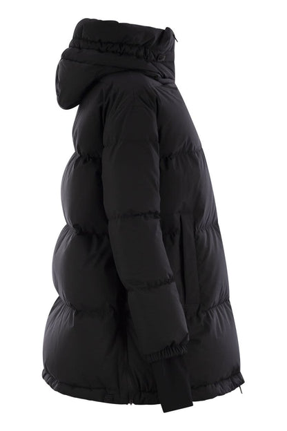 Medium down jacket with hood