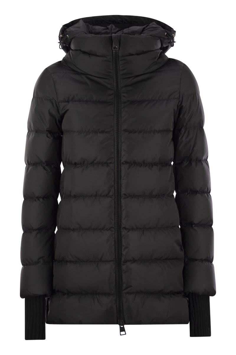 Medium down jacket with hood