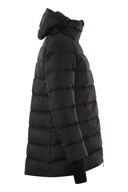 Medium down jacket with hood