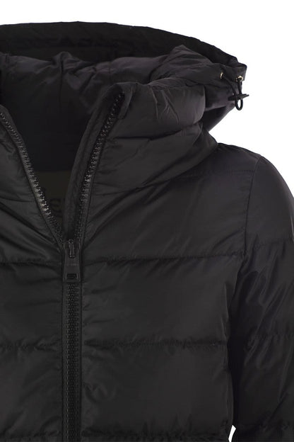 Medium down jacket with hood