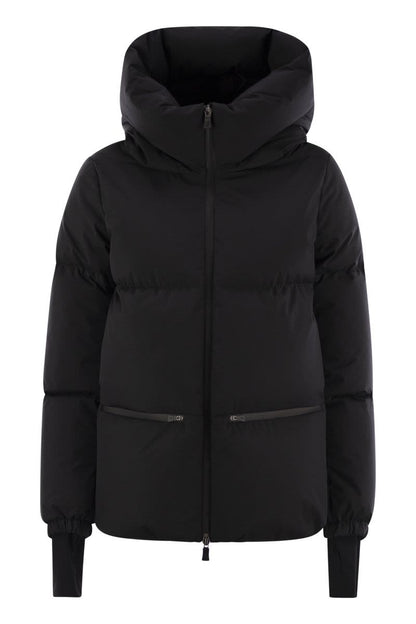 Hooded down jacket