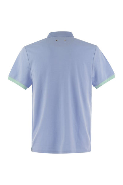 Short-sleeved cotton polo shirt