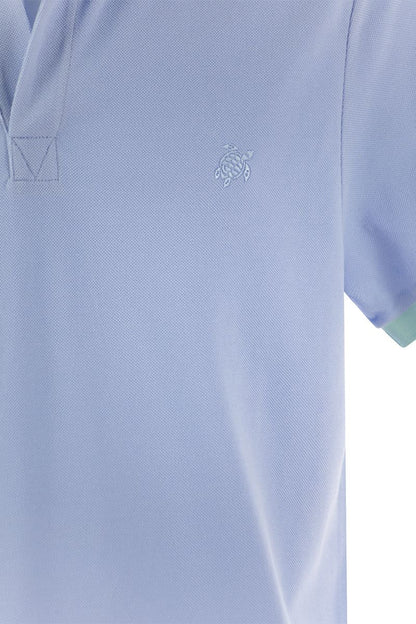 Short-sleeved cotton polo shirt