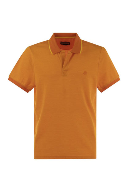 Short-sleeved cotton polo shirt