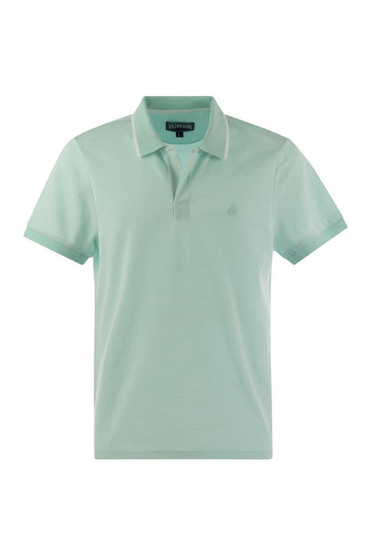 Short-sleeved cotton polo shirt