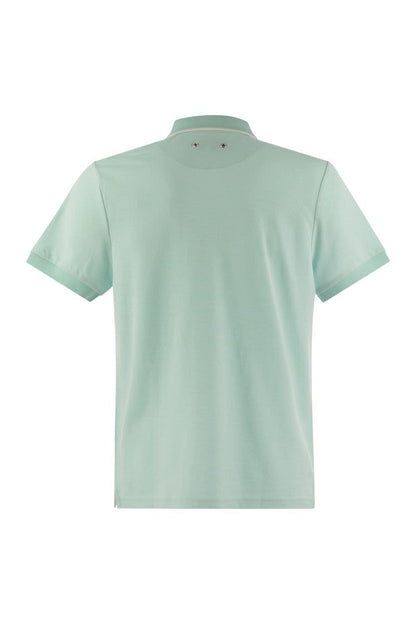 Short-sleeved cotton polo shirt