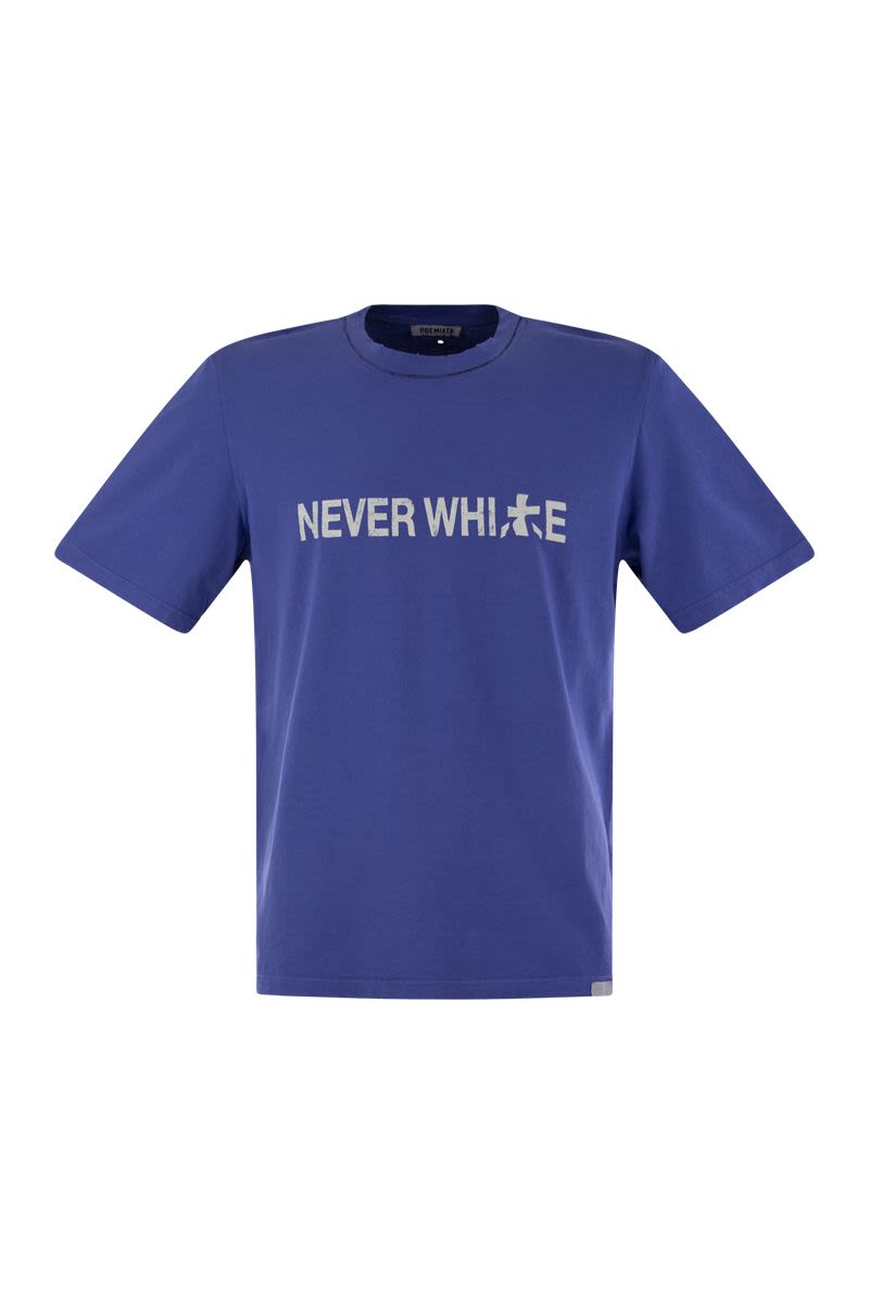 NEVER WHITE cotton T-shirt