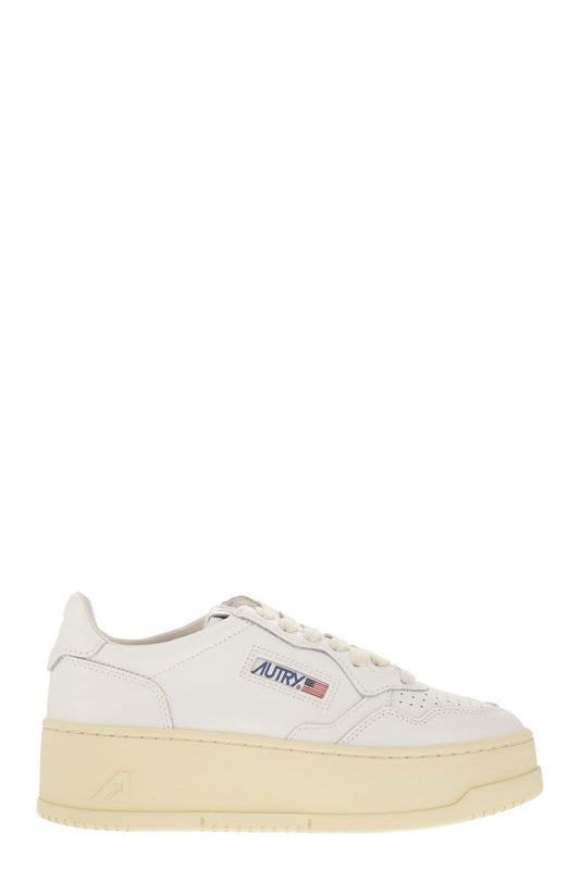 MEDALIST PLATFORM - Leather trainers