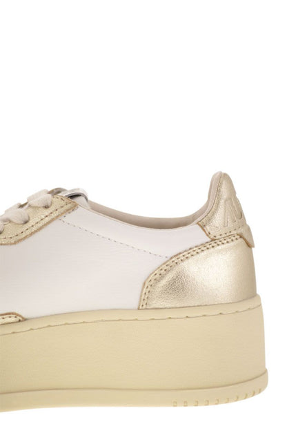 MEDALIST PLATFORM - Leather trainers