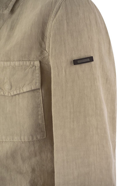 Pure linen canvas safari jacket