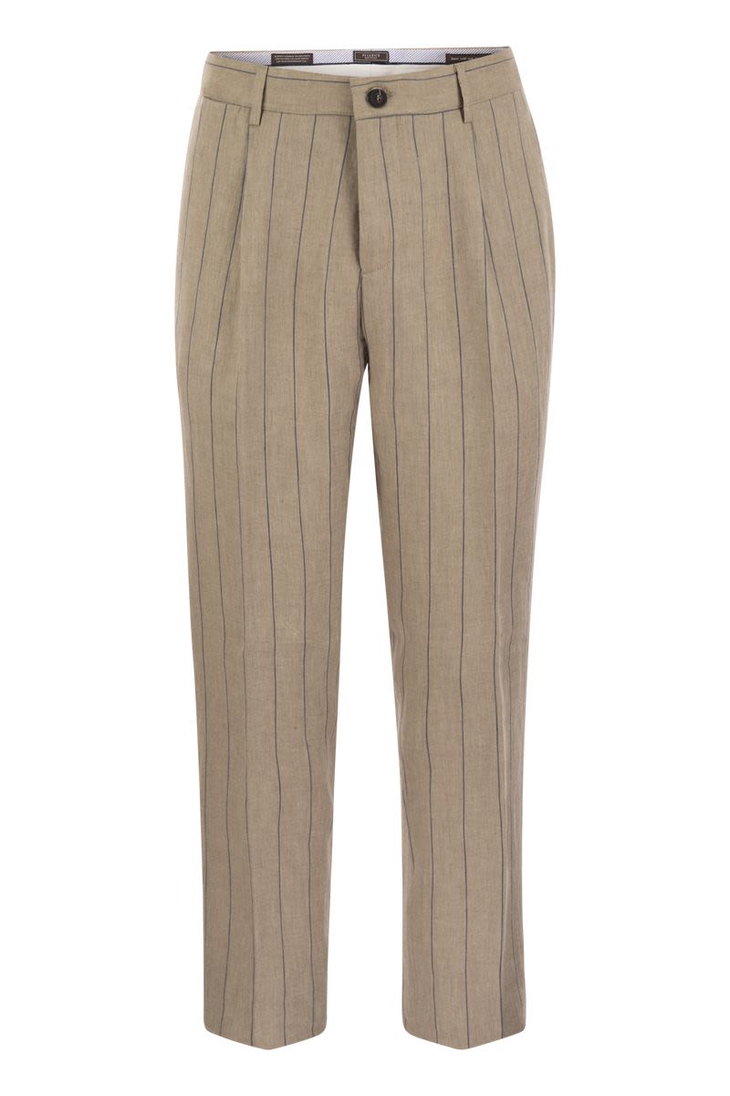 Pure linen chino trousers