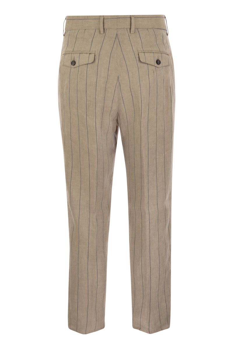 Pure linen chino trousers