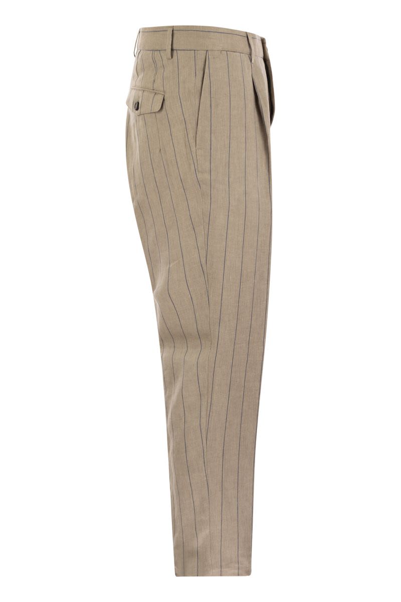 Pure linen chino trousers