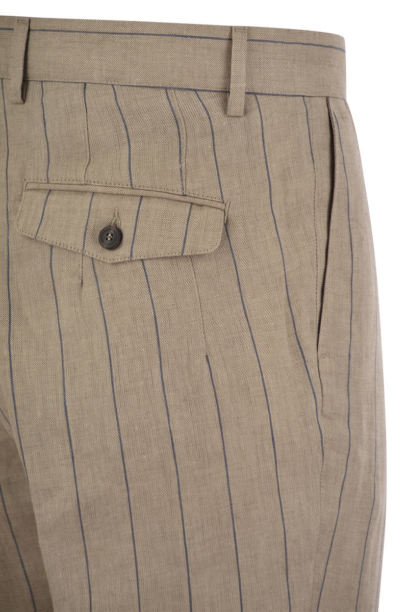 Pure linen chino trousers