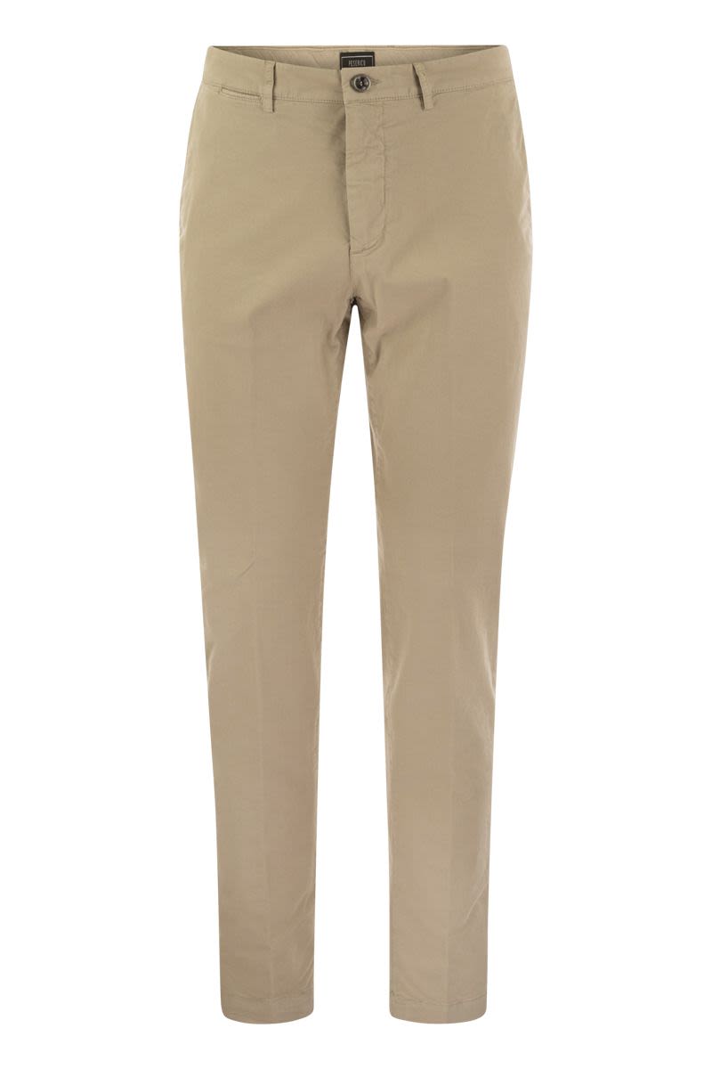 Stretch cotton gabardine chino trousers