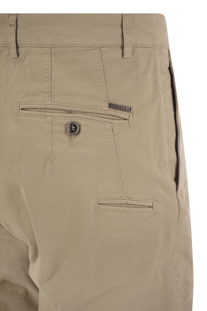 Stretch cotton gabardine chino trousers