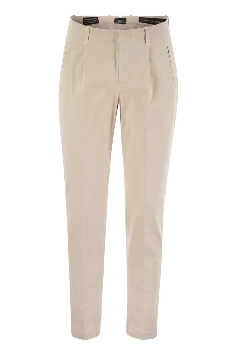 Cotton trousers with darts