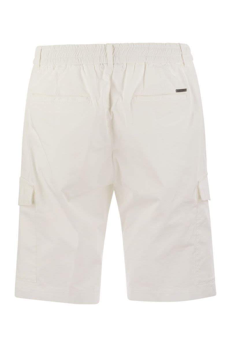 Lightweight cotton lyocell canvas jogger bermuda shorts