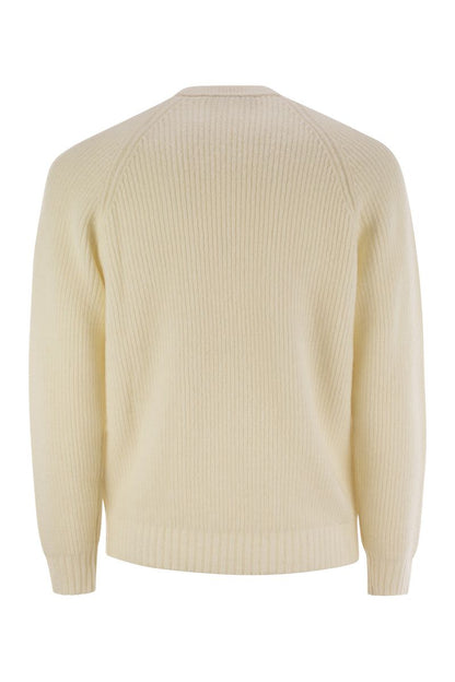 Crew-neck rib sweater