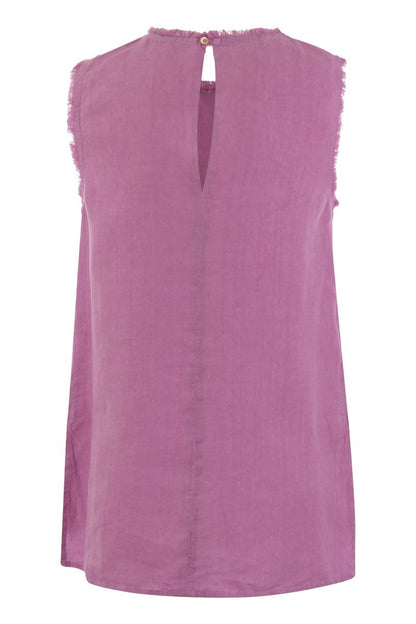 Sleeveless linen top