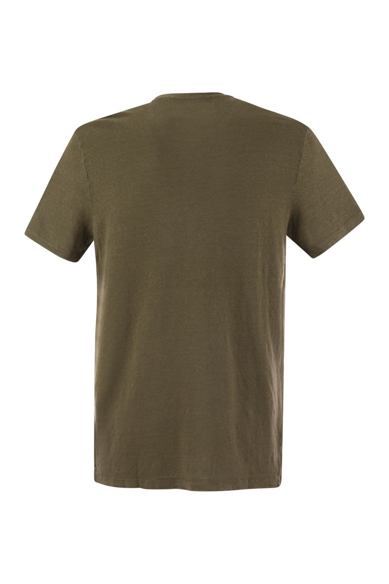 Crew-neck linen T-shirt